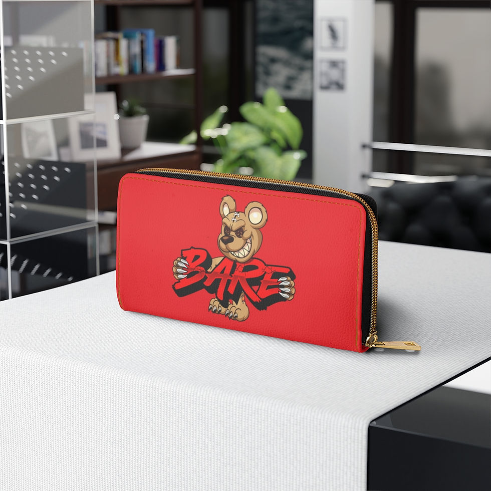 Thumbnail: EVIL TEDDY BARE RED ZIPPER WALLET