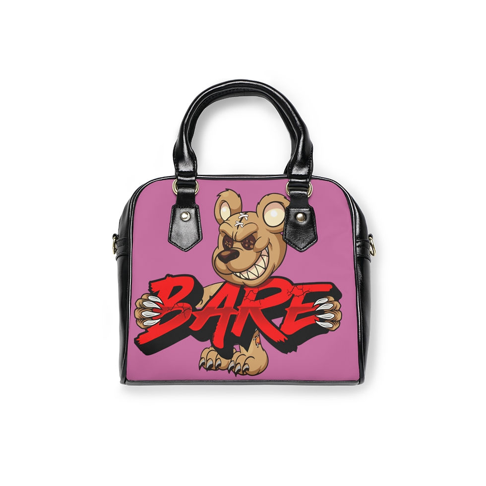 Thumbnail: EVIL TEDDY BARE SHOULDER HANDBAG IN PINK