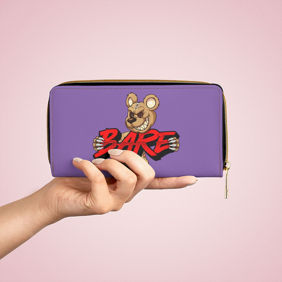 Thumbnail: EVIL TEDDY BARE PURPLE ZIPPER WALLET