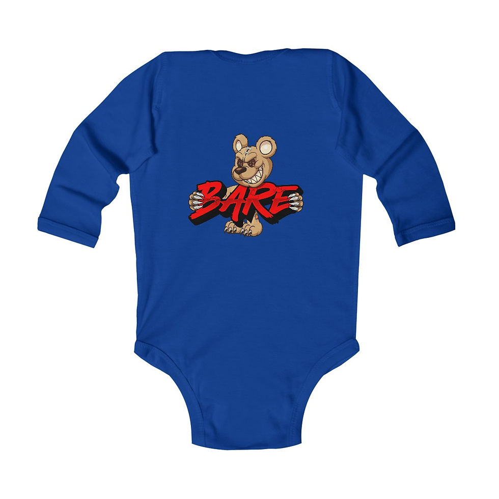 Thumbnail: EVIL TEDDY BARE INFANT LONG SLEEVE BODYSUIT (1M - 18M)