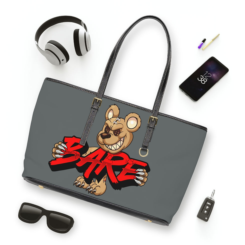 Thumbnail: EVIL TEDDY BARE GRAY PU LEATHER SHOULDER BAG 
