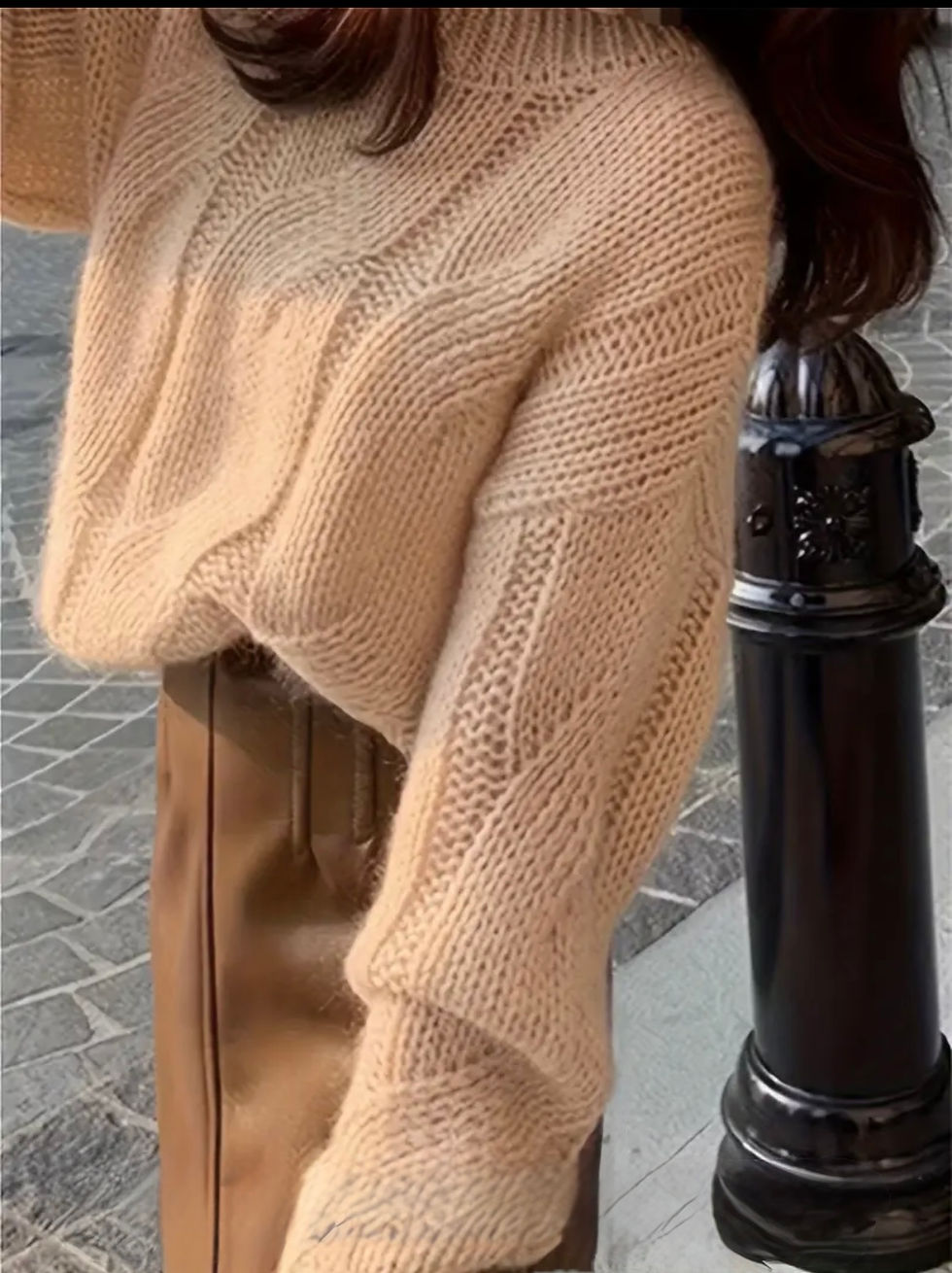 Miniaturbild: Pullover / Zopfstrickpullover beige 