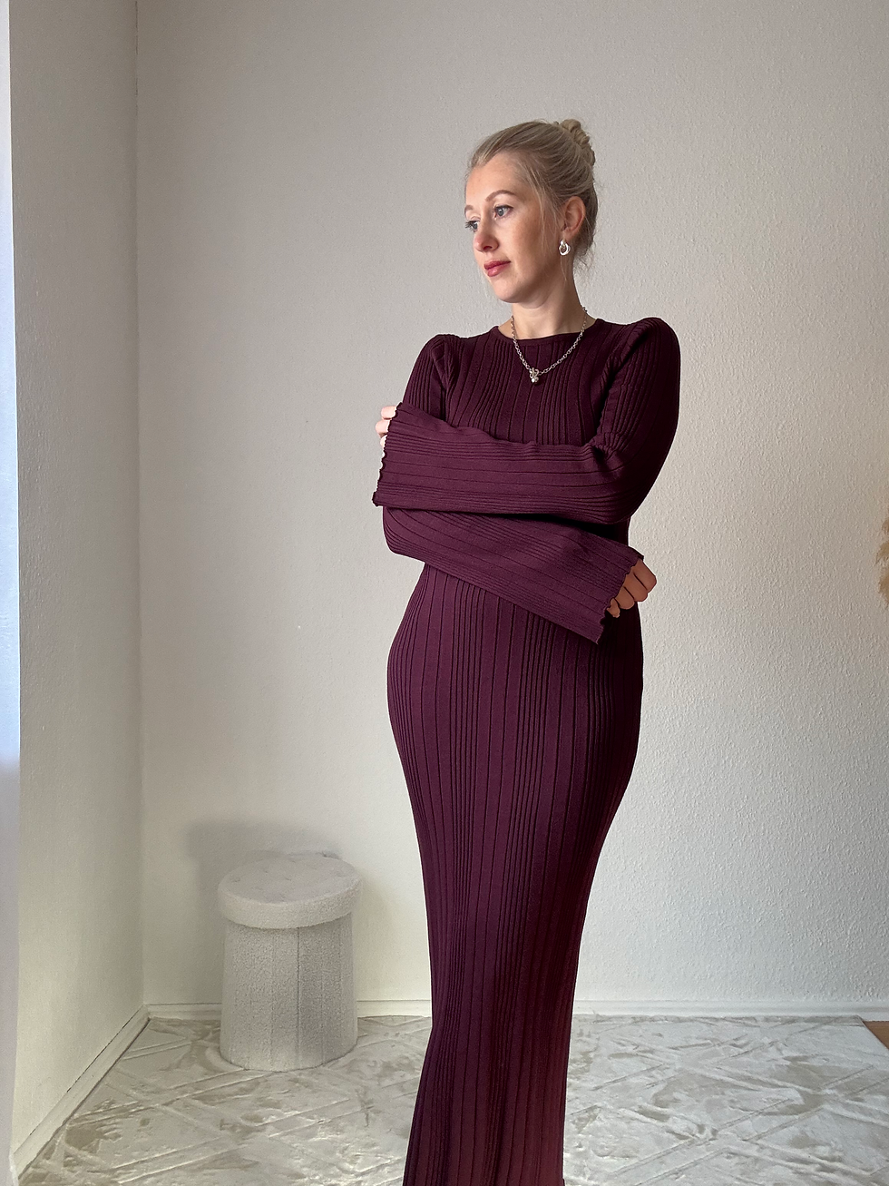 Miniaturbild: Strickkleid  weinrot Maxi