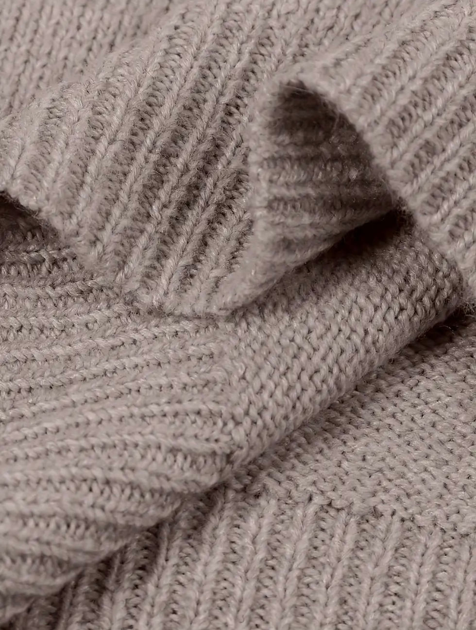 Miniaturbild: Strickpullover taupe mit Volant 