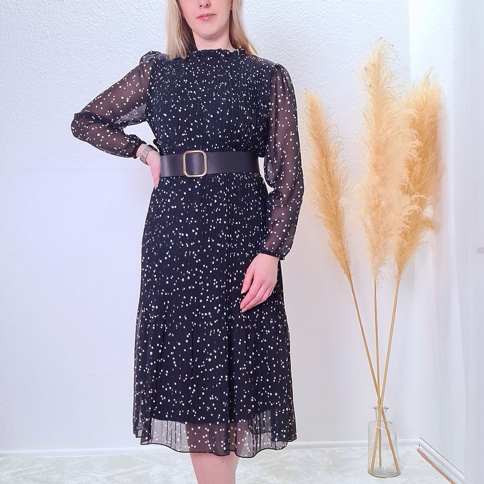 Plisee Chiffonkleid schwarz