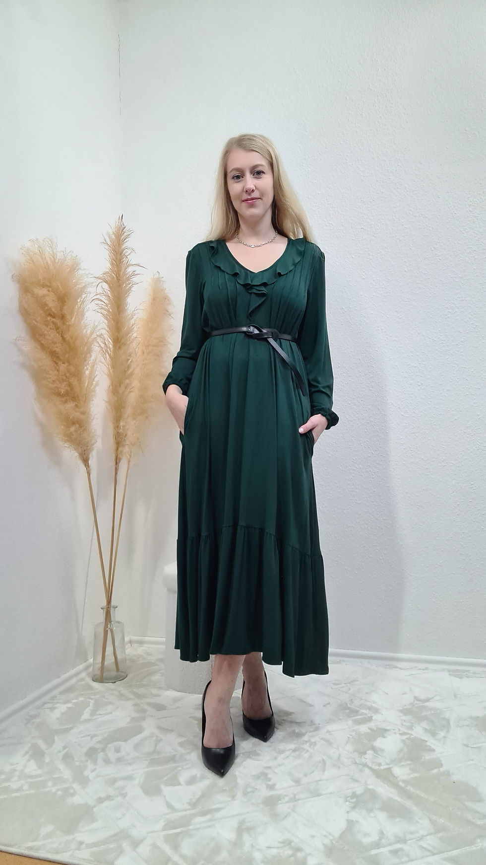 Miniaturbild: Jersay Kleid maxi mit Volant