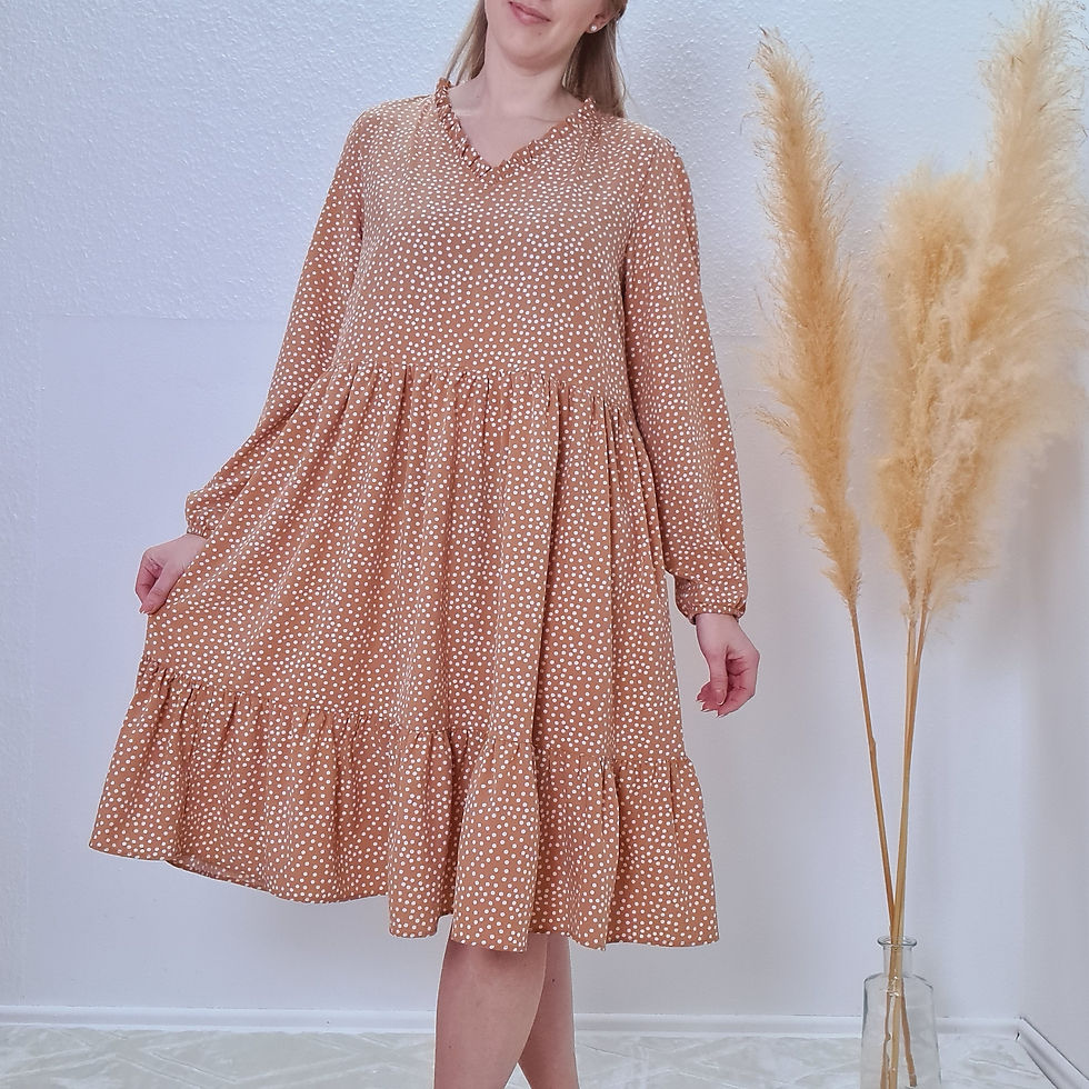 Miniaturbild: A-Linienkleid Camel mit Pünktchen