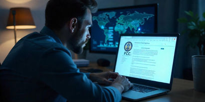 A person looking at FCC regulations