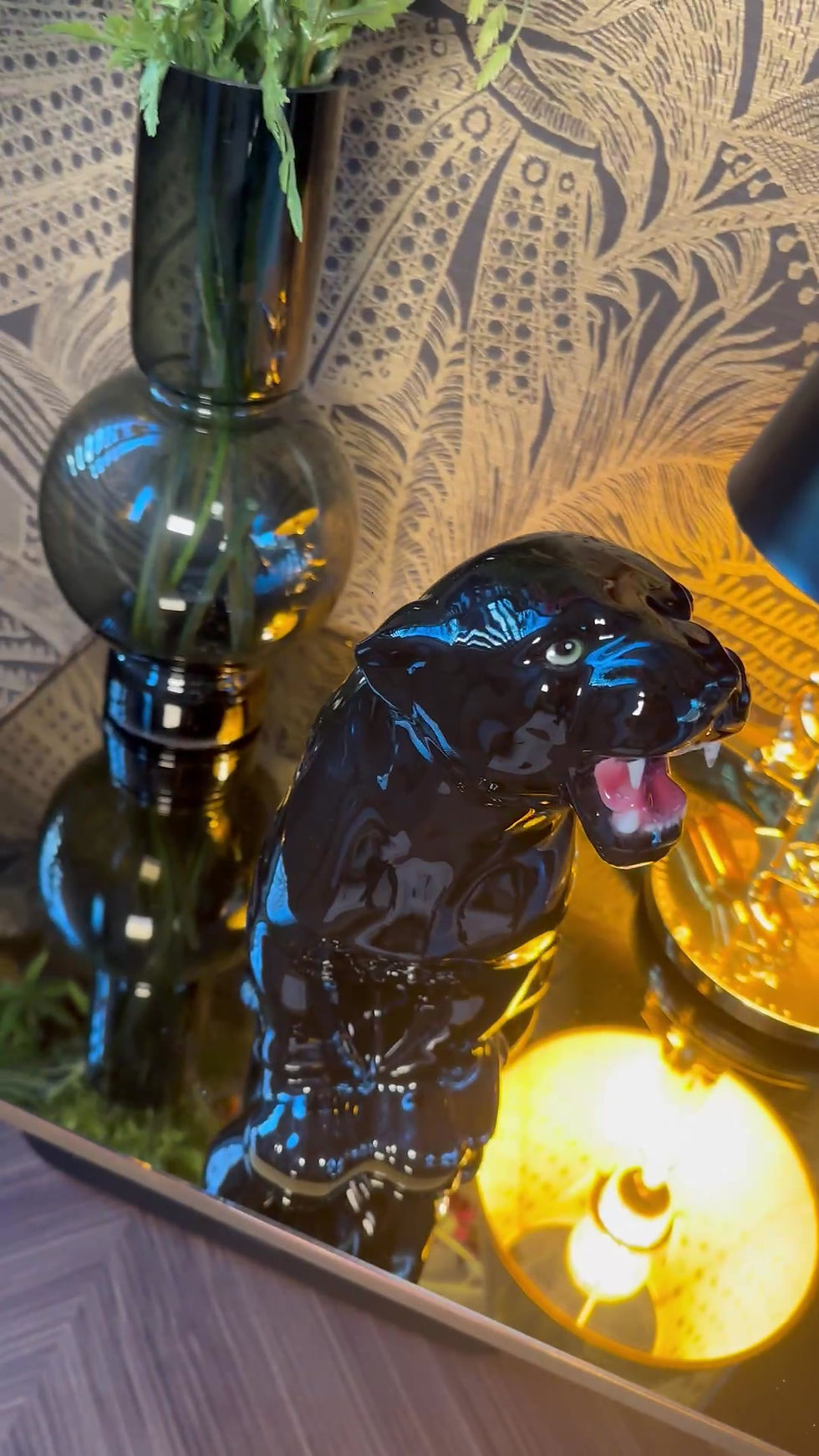 Thumbnail: Baby Ceramic Jaguar 30 cm black