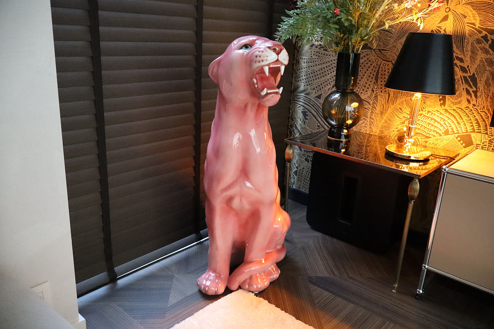 Thumbnail: Ceramic Jaguar 86 cm full pink