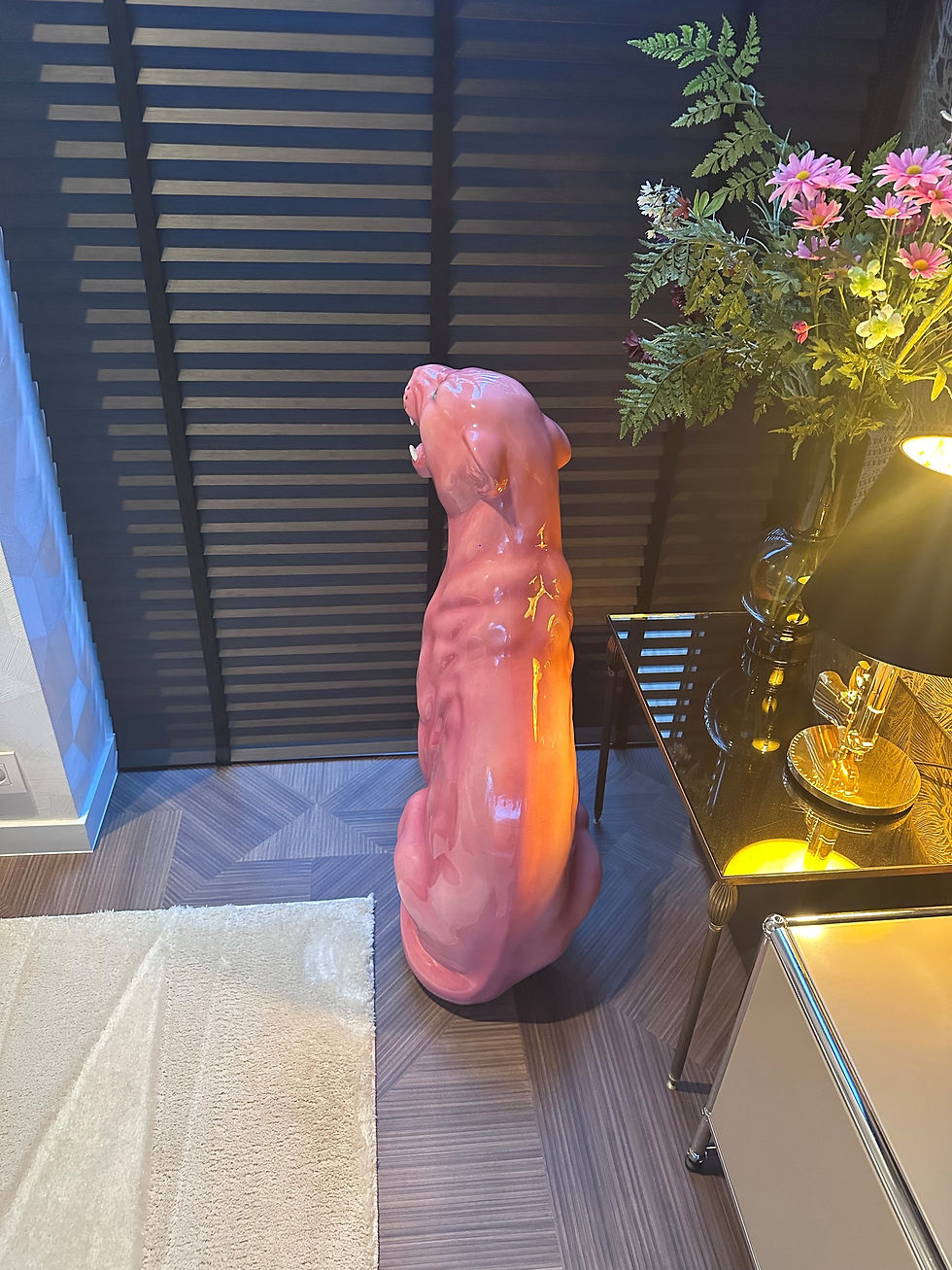 Thumbnail: Ceramic Jaguar 86 cm full pink