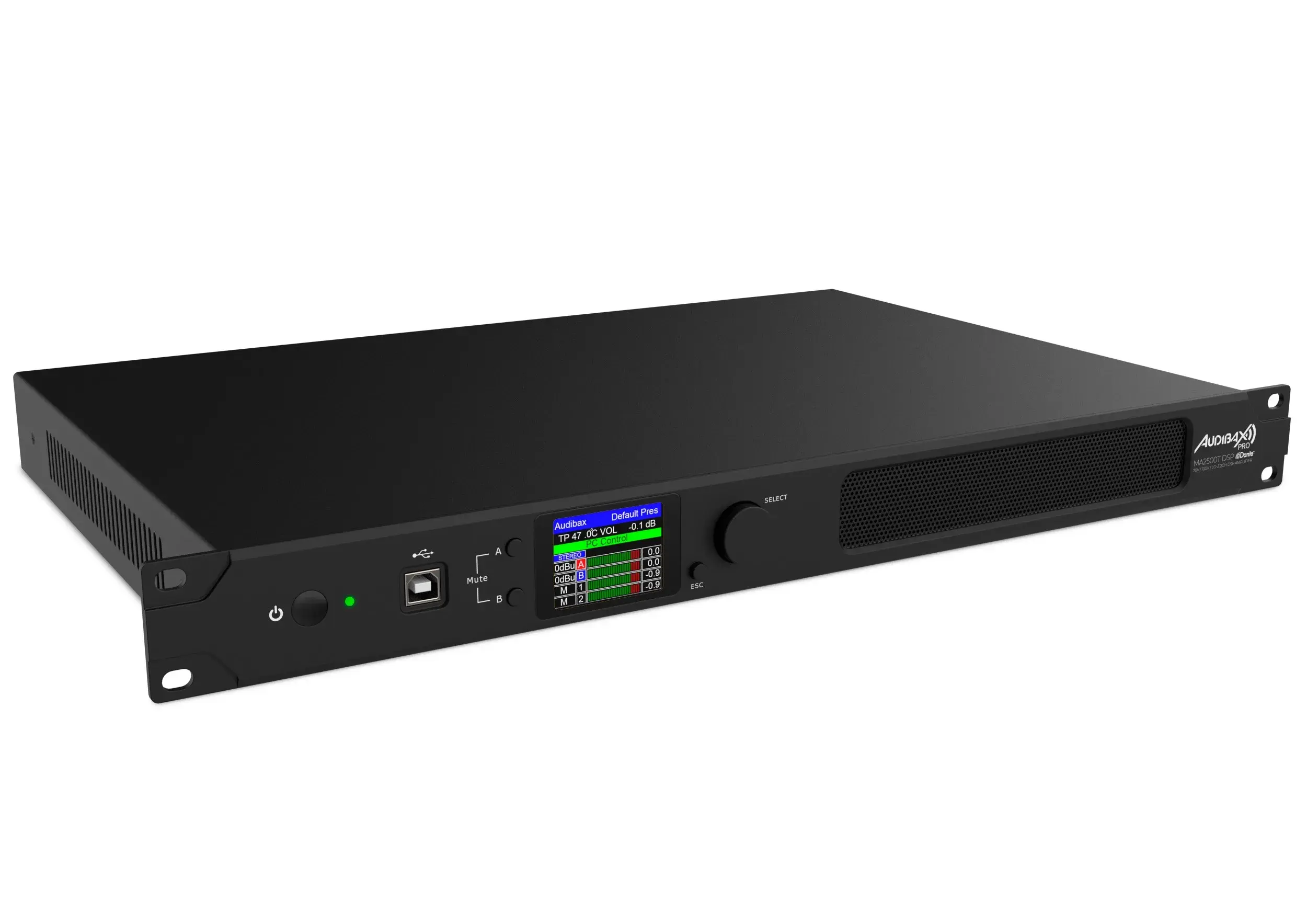 Audibax - MA2500T DSP Dante Matrix Amplifier 70/100V / 2x300W