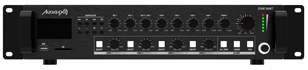 Küçük resim: Audibax - Zone 360 BT  100V / 4 Zone / 360W / BT-USB
