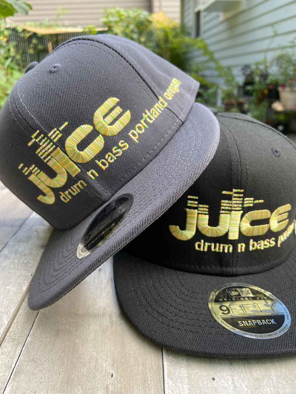 Thumbnail: JUICE on New Era Snapbacks (specialty variegated thread colors)