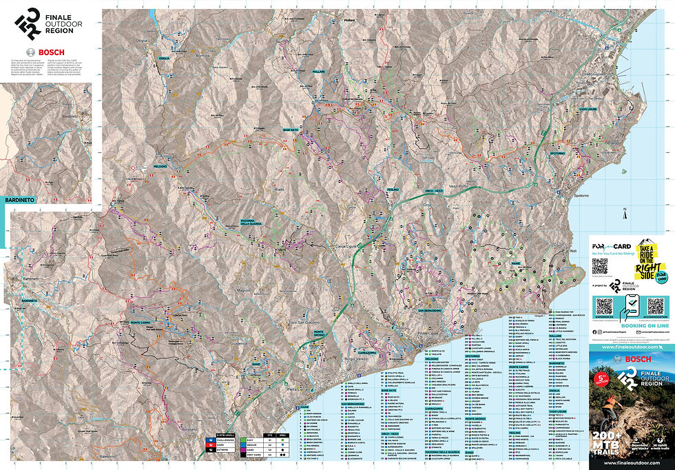 FINALE LIGURE OFFICIAL TRAILS MAP FROM FINALE OUTDOOR REGION