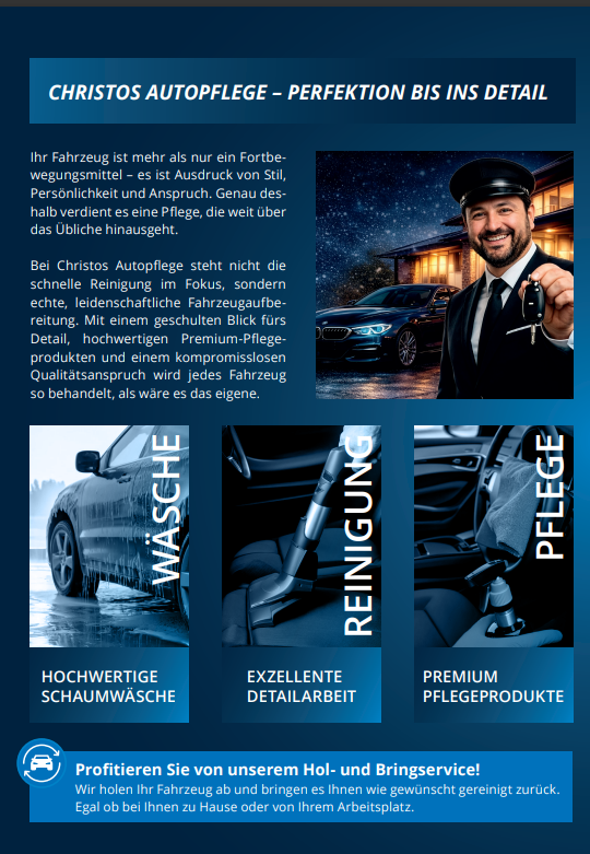 Christos mit Autoschlüssel, freundlicher Mann in Arbeitskleidung