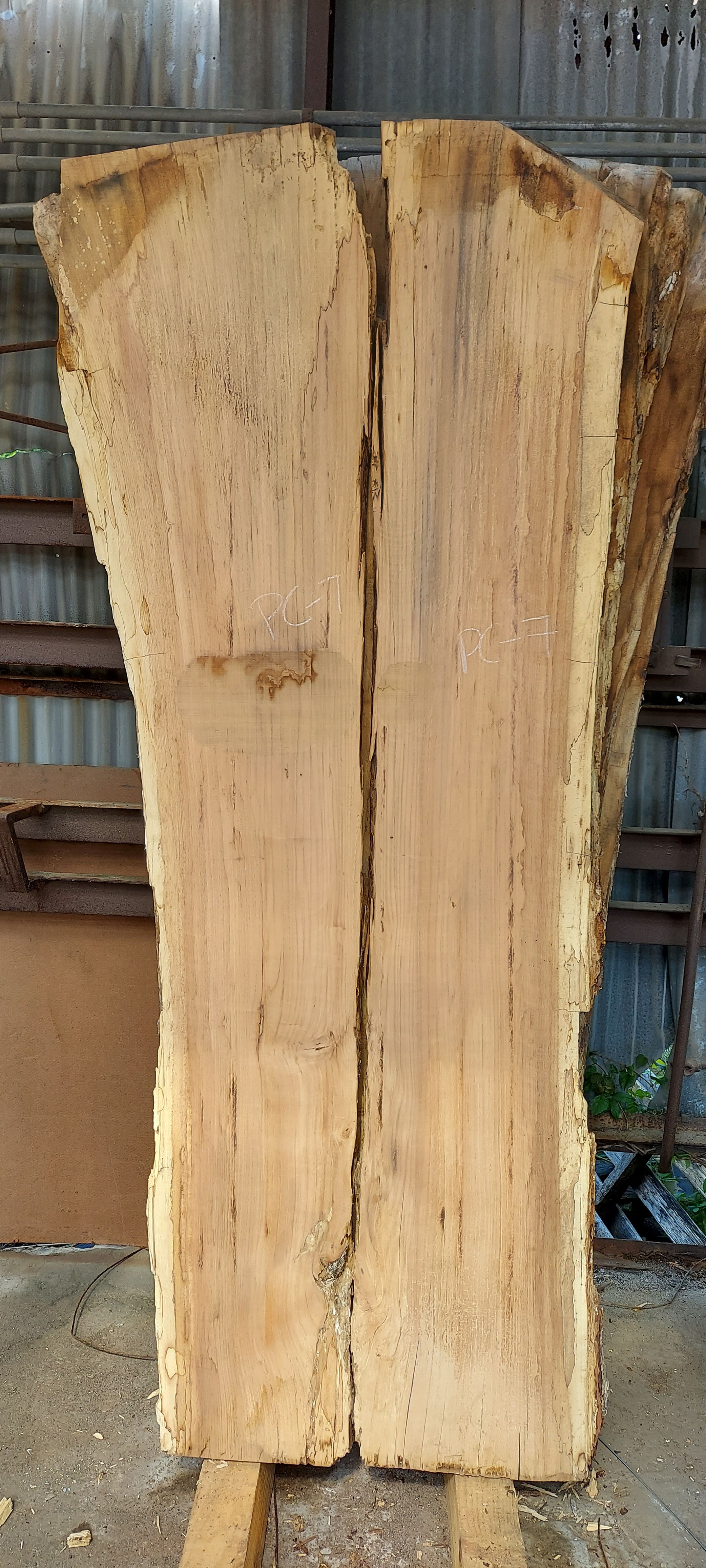 Pecan Live Edge Slab - 92" x 32"