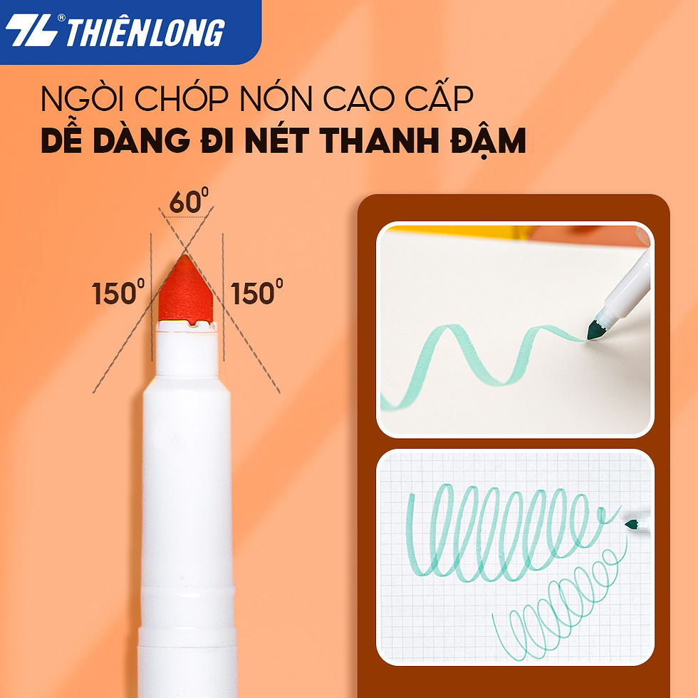 Hình thu nhỏ: Bút lông màu Fiber Pen Thiên Long 20/36 màu