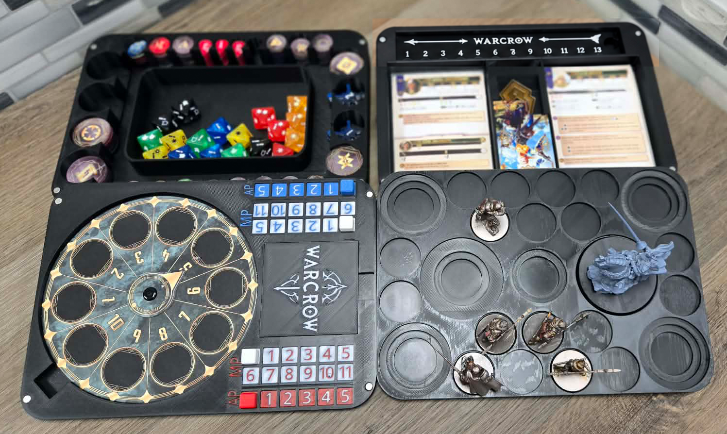 Warcrow Organizer Tray Complete Bundle w/ Ruler
