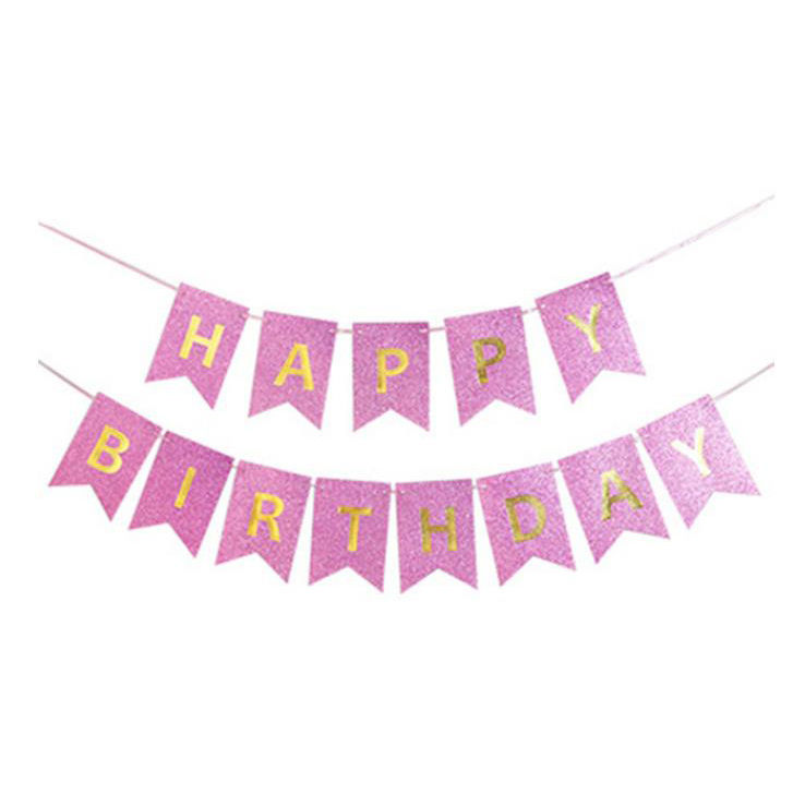 Thumbnail: Happy Birthday String Flag Banner Paper Party Decorations For Birthday