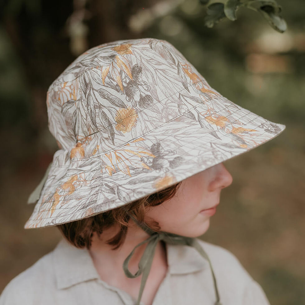 'Explorer' Kids Classic Bucket Sun Hat -Mallee / Moss