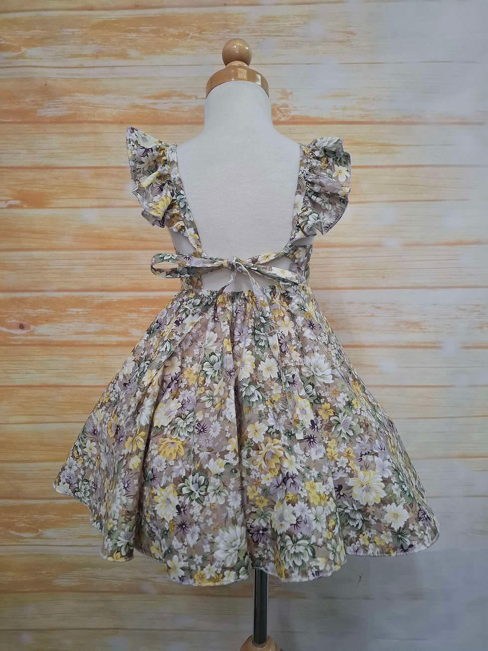 Thumbnail: Flora Dress Pastel Mauve and Tan Floral Size 3