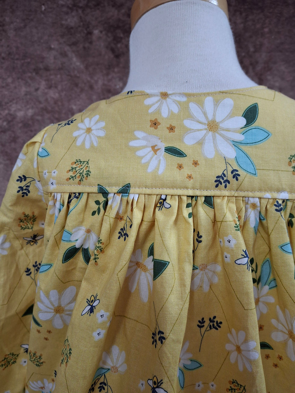 Thumbnail: Hazel Dress Mustard with Bees and Flowers Size 2