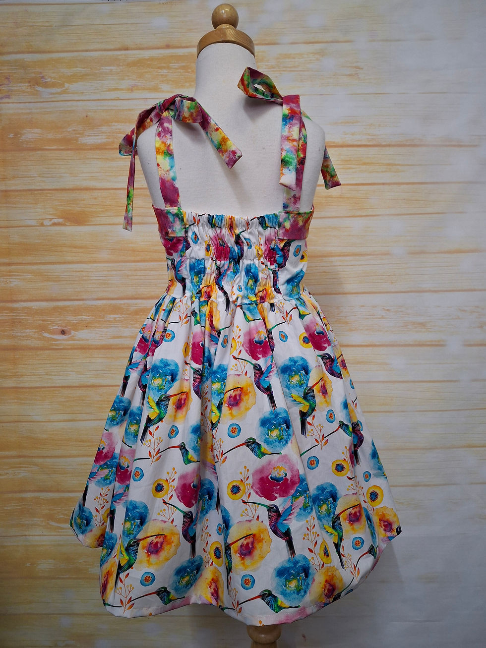 Thumbnail: Luella Dress Watercolour Hummingbirds Size 7