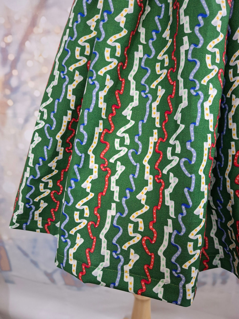 Thumbnail: Ava Dress Snowy Christmas and Ribbons Size 4