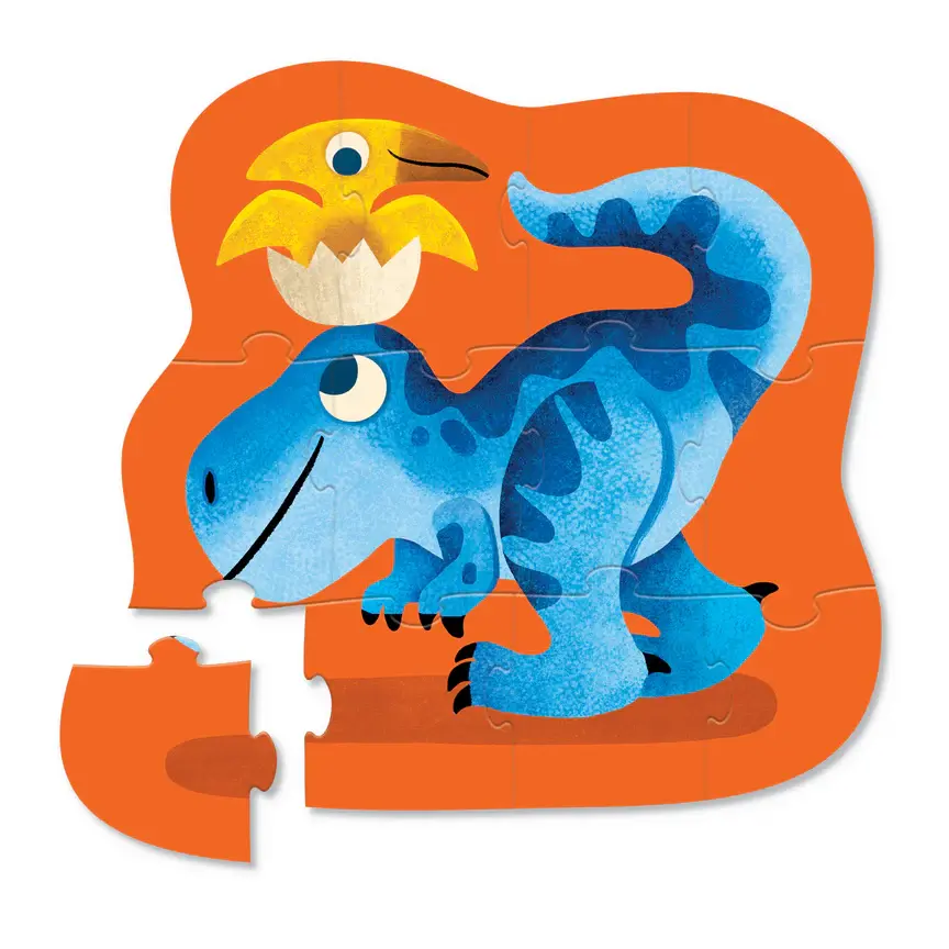 Thumbnail: Mini Puzzle 12 pc - Dino Friends - Tiger Tribe/Crocodile Creek