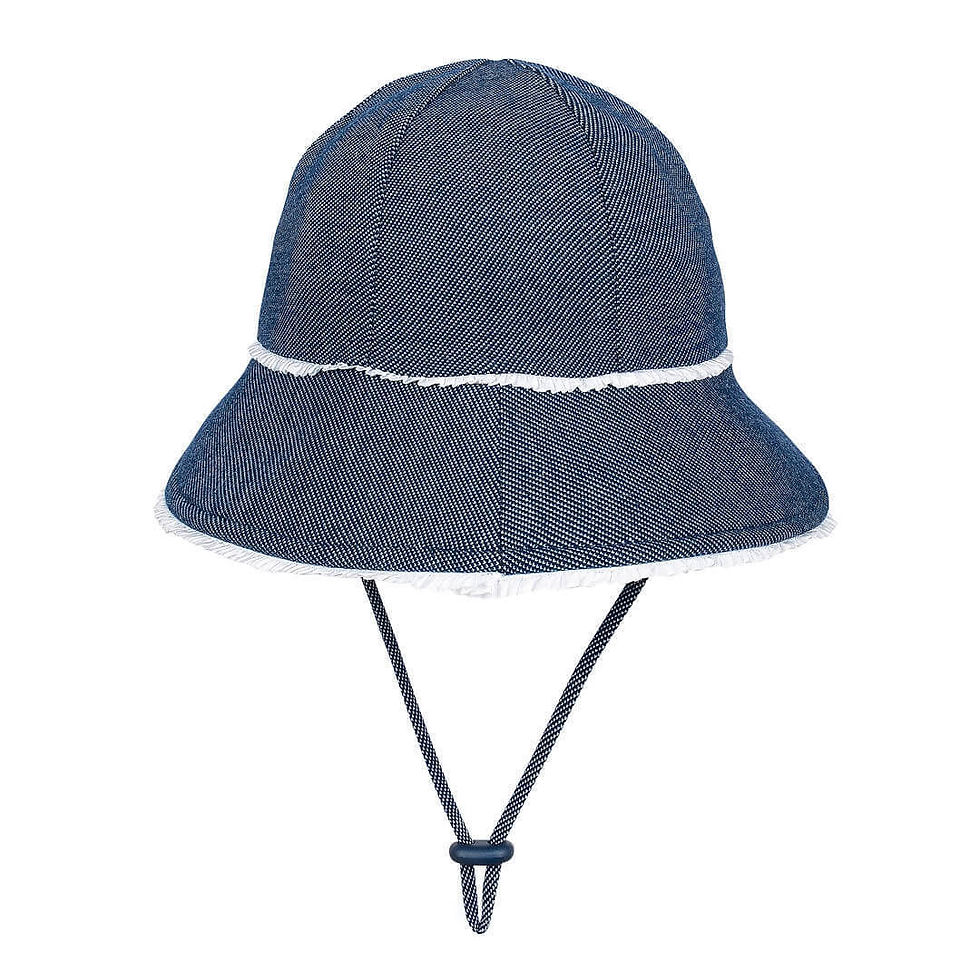 Thumbnail: Toddler Bucket Hat- Denim Ruffle
