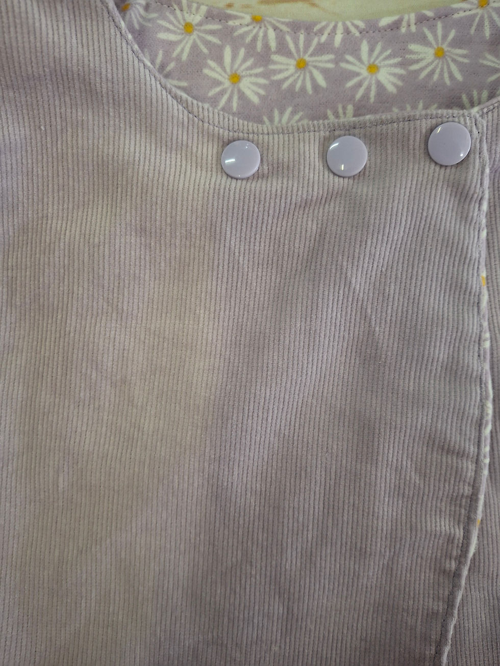 Thumbnail: Bobbie Vest Reversible Lilac Corduory and Daisy Flannel Size 0