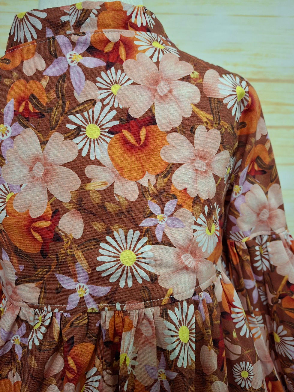 Thumbnail: Vivienne Dress Autumn Floral on Tan Size 5