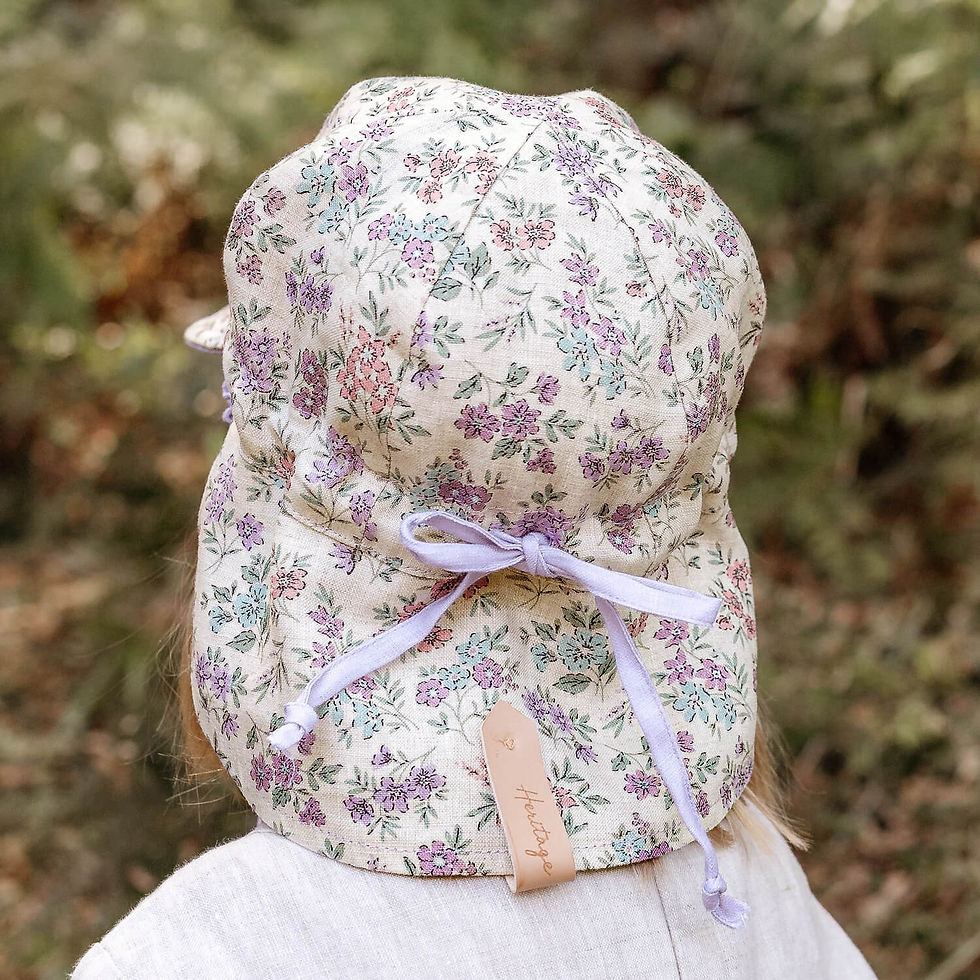 Thumbnail: 'Lounger' Flap Sun Hat - Laura / Viola - Bedhead