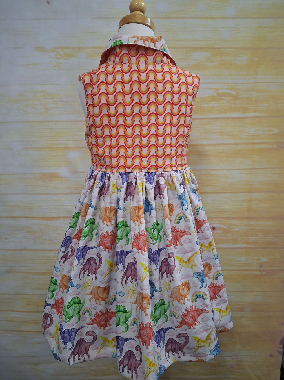 Thumbnail: Jane Dress Rainbows Dinosaurs Size 6