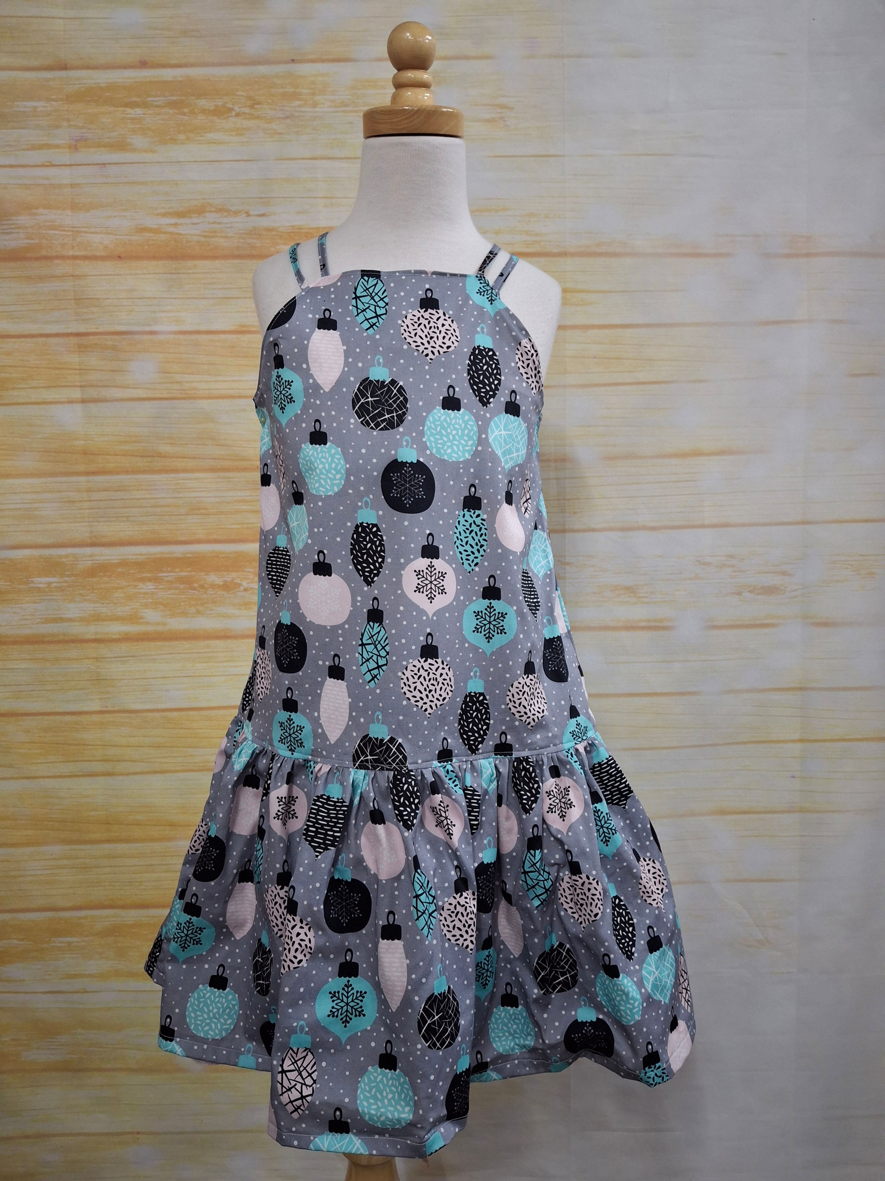 Millie Dress Baubles on Grey Size 10
