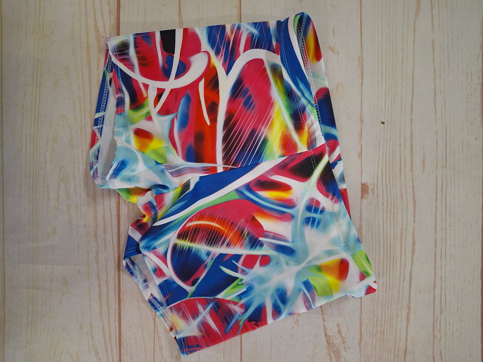 Thumbnail: Rash Top and Shorties Set Neon Flashes Size 10