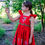 Thumbnail: Tilly Dress Red Vintage Christmas Angels Size 7