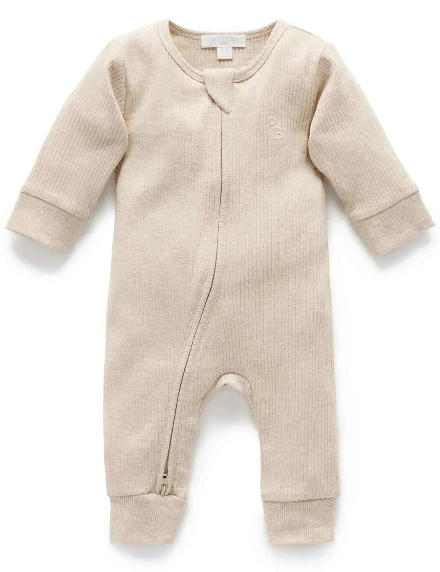 Wheat Rib Zip Growsuit