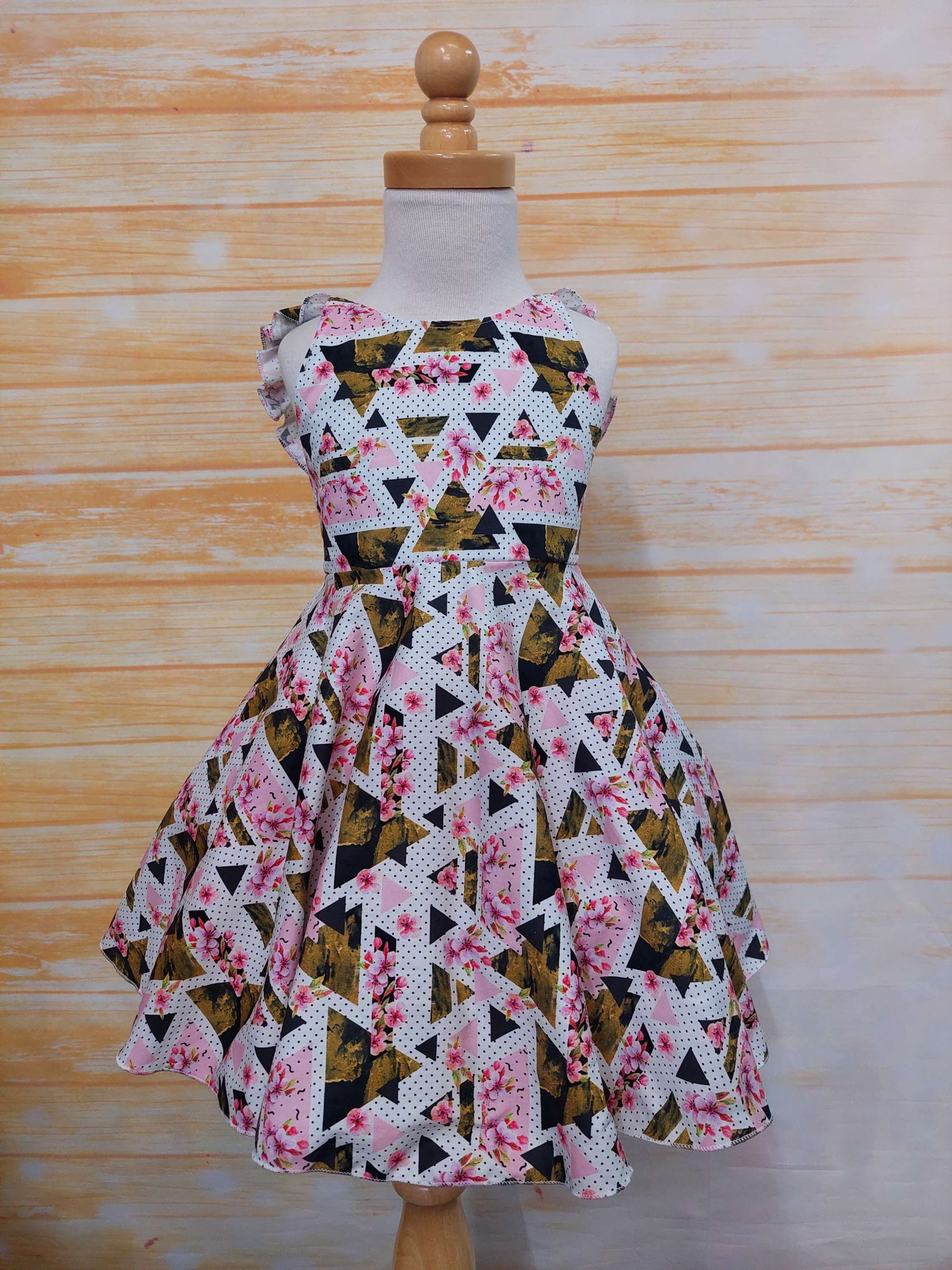 Flora Dress Gemstone Collection with Pink Flowers Size 2