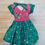 Thumbnail: Willow Dress Pink Teddies with Green Spots Size 2