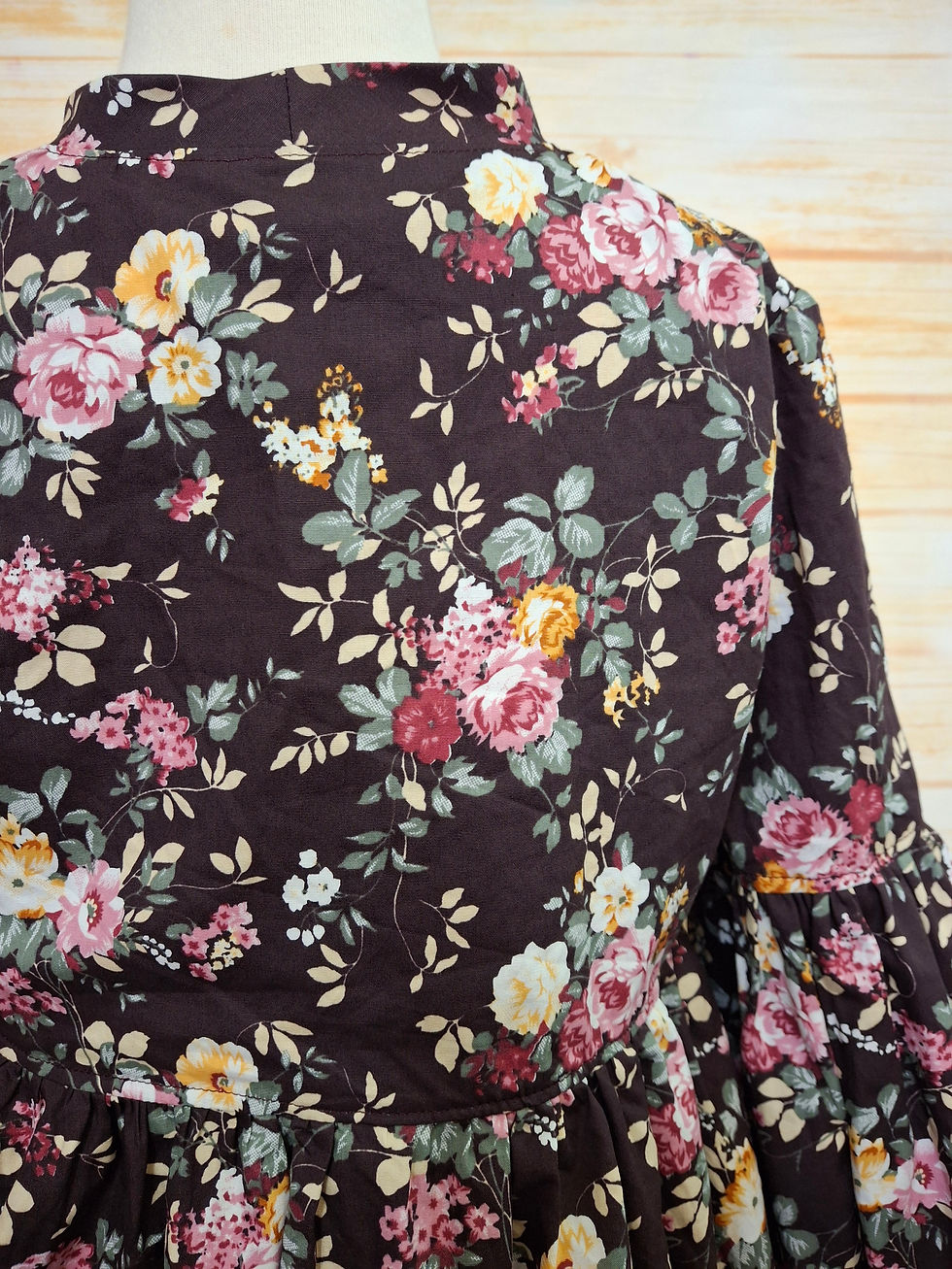 Thumbnail: Vivienne Dress Deep Chocolate Floral Size 10