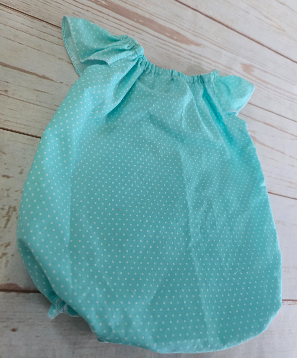 Thumbnail: Flutter Sleeve Playsuit Blue & White Spots- 000