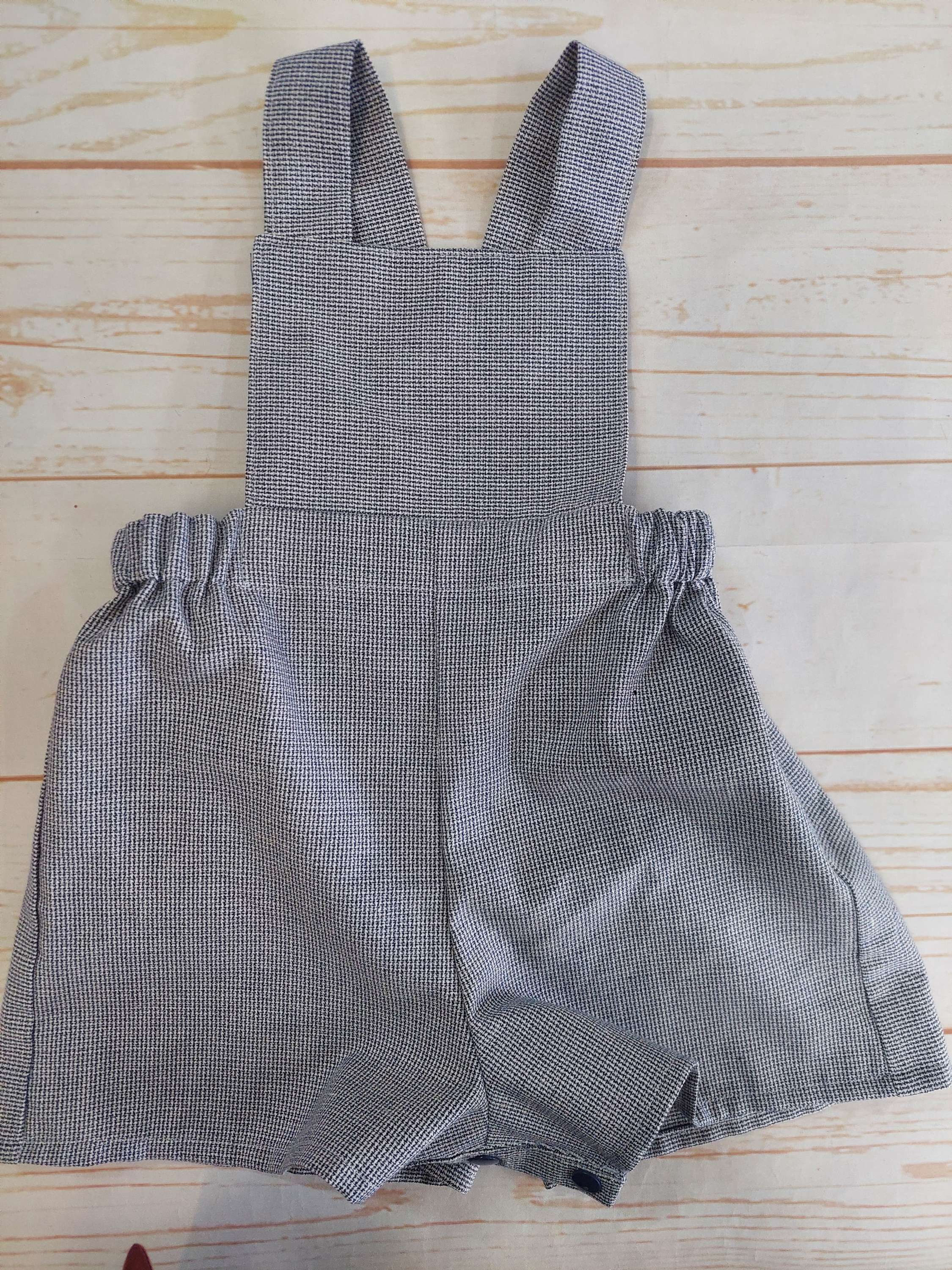 Frankie Romper Navy Tiny Gingham Size 1