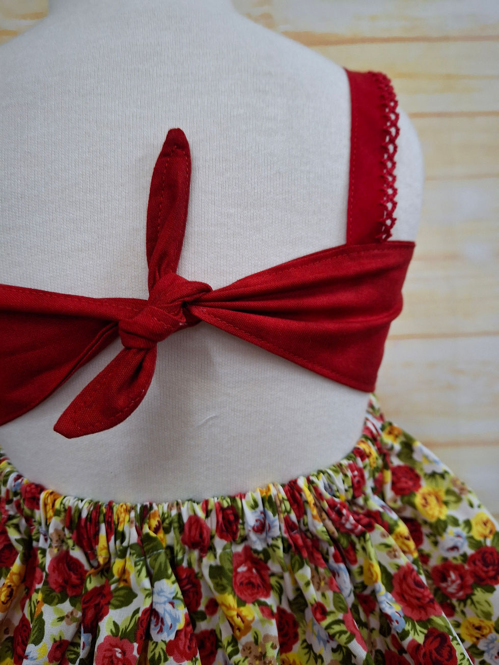 Thumbnail: Ava Dress Red and Yellow Floral Size 2