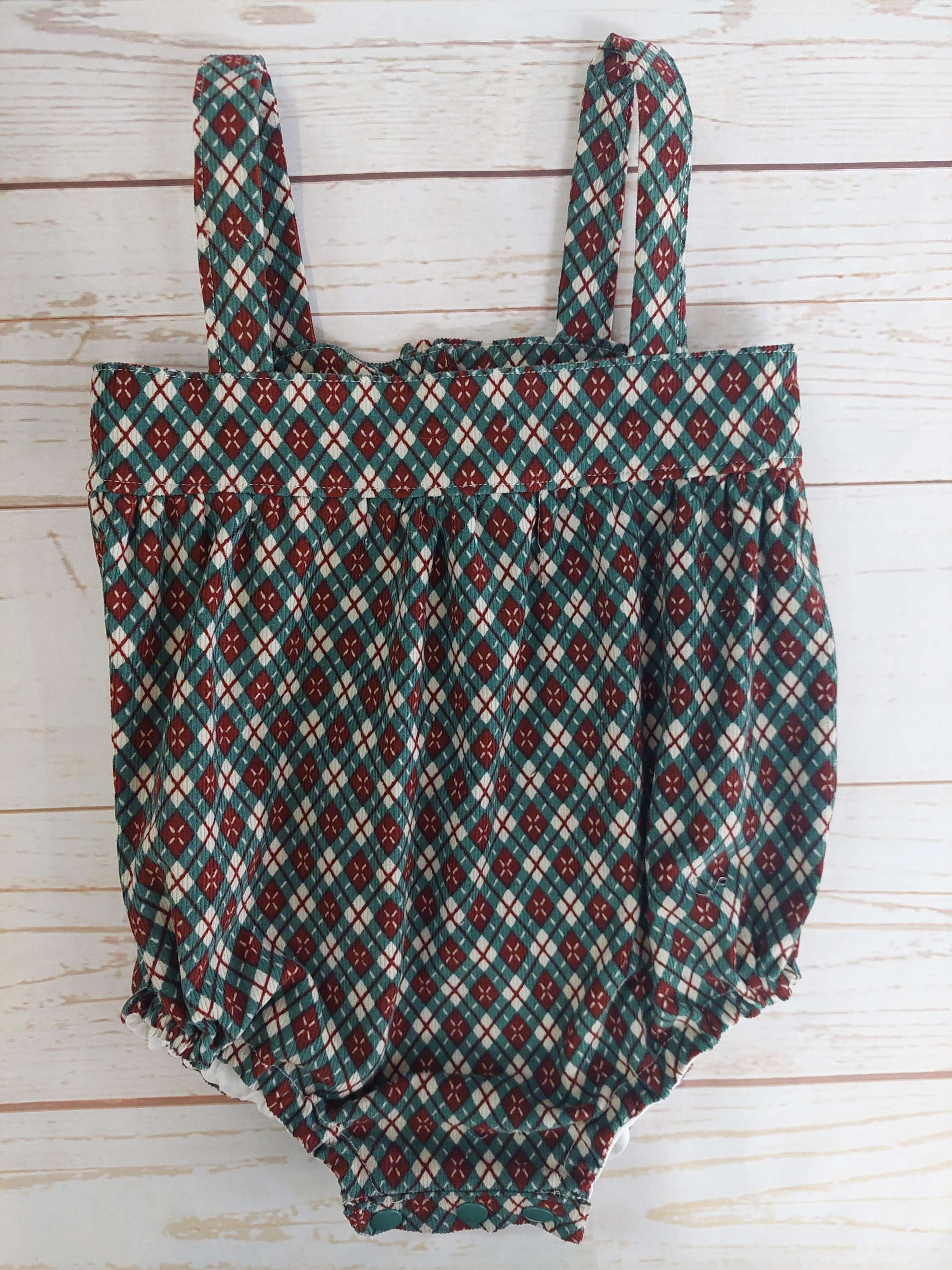 Beatrix Romper Green Diamond Corduroy Size 1