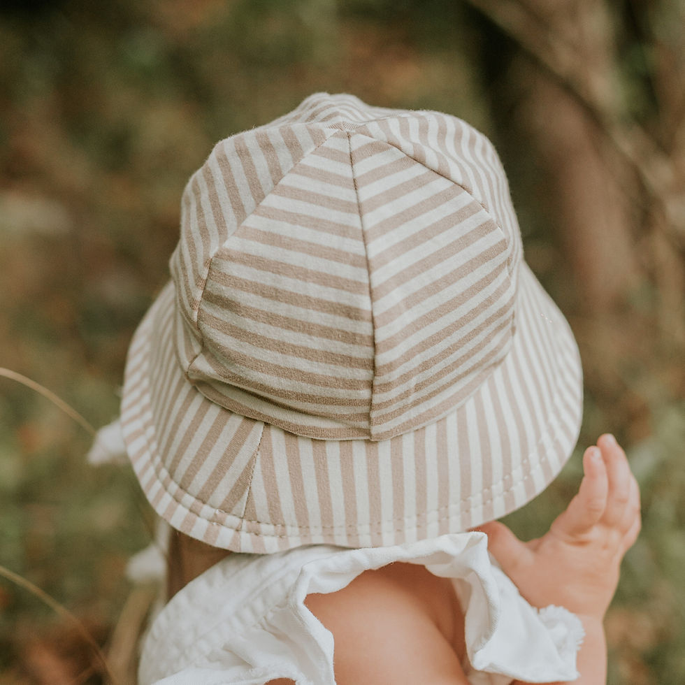 Thumbnail: Toddler Bucket Sun Hat - Natural Stripe - Bedhead