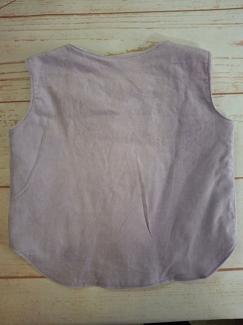 Thumbnail: Bobbie Vest Reversible Lilac Corduory and Daisy Flannel Size 0