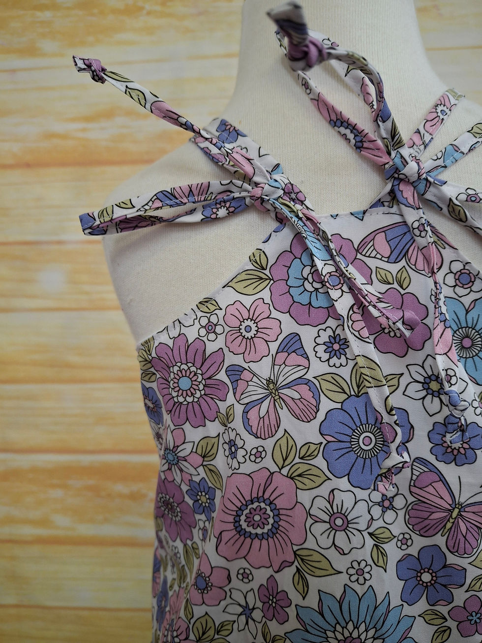 Thumbnail: Millie Dress Retro Flowers and Butterflies Size 4
