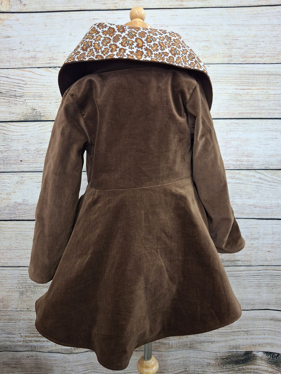 Thumbnail: Audrey Jacket Chocolate Velvet with Paisley Size 8